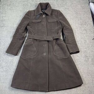 Club Monaco vintage Trench Coat Womens Medium Brown Belted Utility Jacket Canada
